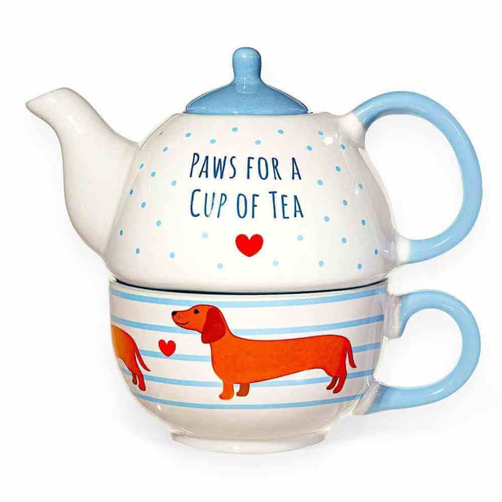 The Fashion Gift Shop: Sausage Dog Tea for One - Tea Pot and Cup Set by Sass and Belle, Teapots