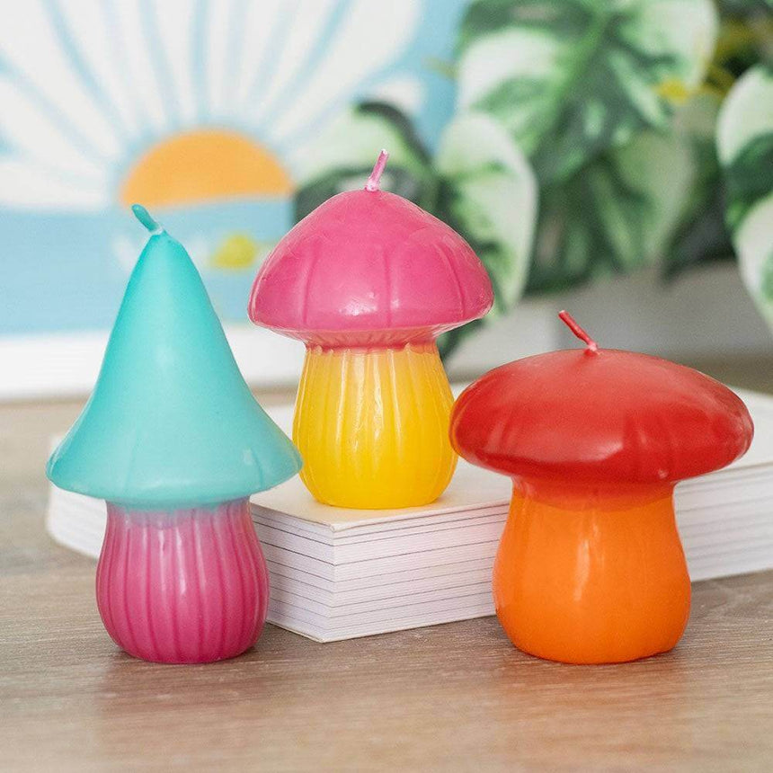 The Fashion Gift Shop: Set of 3 Mushroom Shaped Candles, Funky Fungi Candle Gift Box by Funky Fungi, Candles
