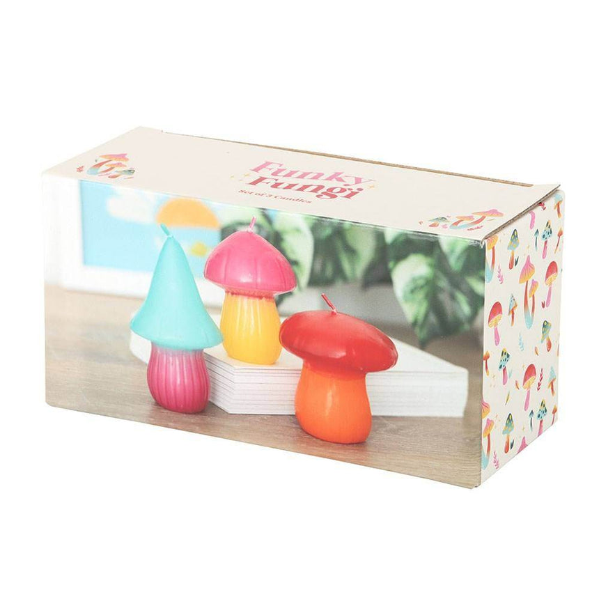 The Fashion Gift Shop: Set of 3 Mushroom Shaped Candles, Funky Fungi Candle Gift Box by Funky Fungi, Candles