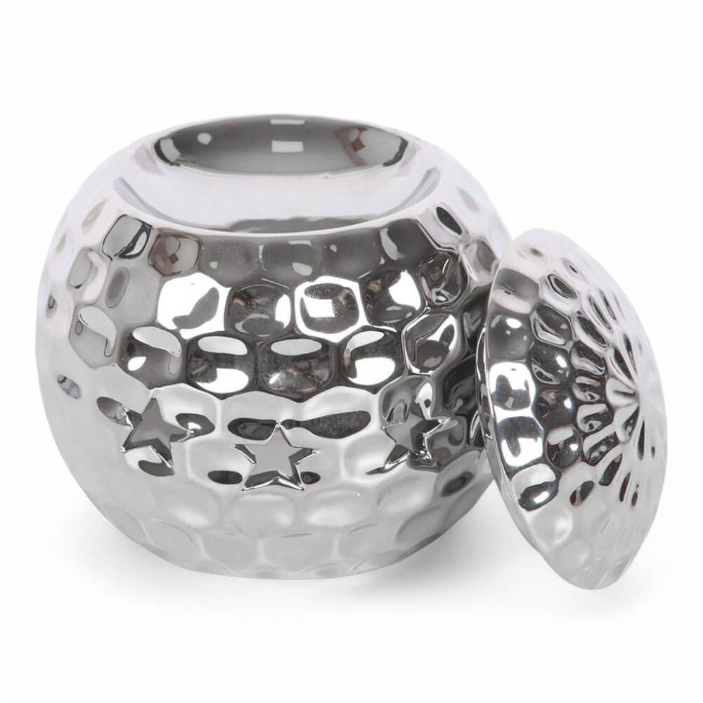 Silver Retro Sparkle Disco Ball Oil Burner, Retro Rodeo Collection by Jones Home & Gifts