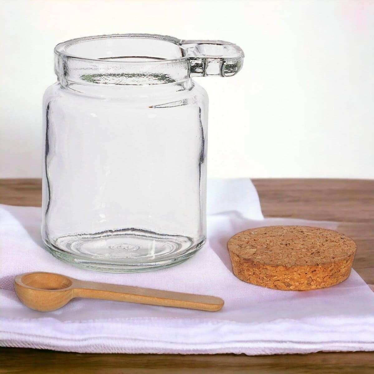 The Fashion Gift Shop: Small Jar With Cork Lid and Bamboo Spoon, Plastic Free, Reusable by Sass and Belle, Food Storage Accessories
