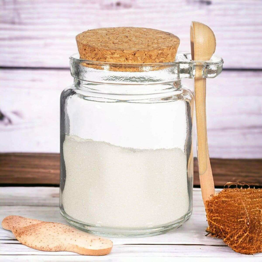 The Fashion Gift Shop: Small Jar With Cork Lid and Bamboo Spoon, Plastic Free, Reusable by Sass and Belle, Food Storage Accessories