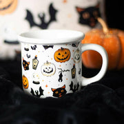 Spooky Cat and Pumpkin Print Mug for Halloween Fun - The Fashion Gift Shop by Spirit of equinox