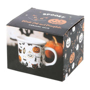 Spooky Cat and Pumpkin Print Mug for Halloween Fun - The Fashion Gift Shop by Spirit of equinox