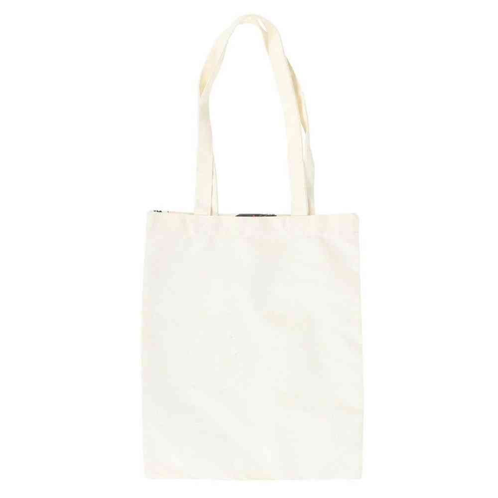 Plain poly-cotton tote bag with long handles