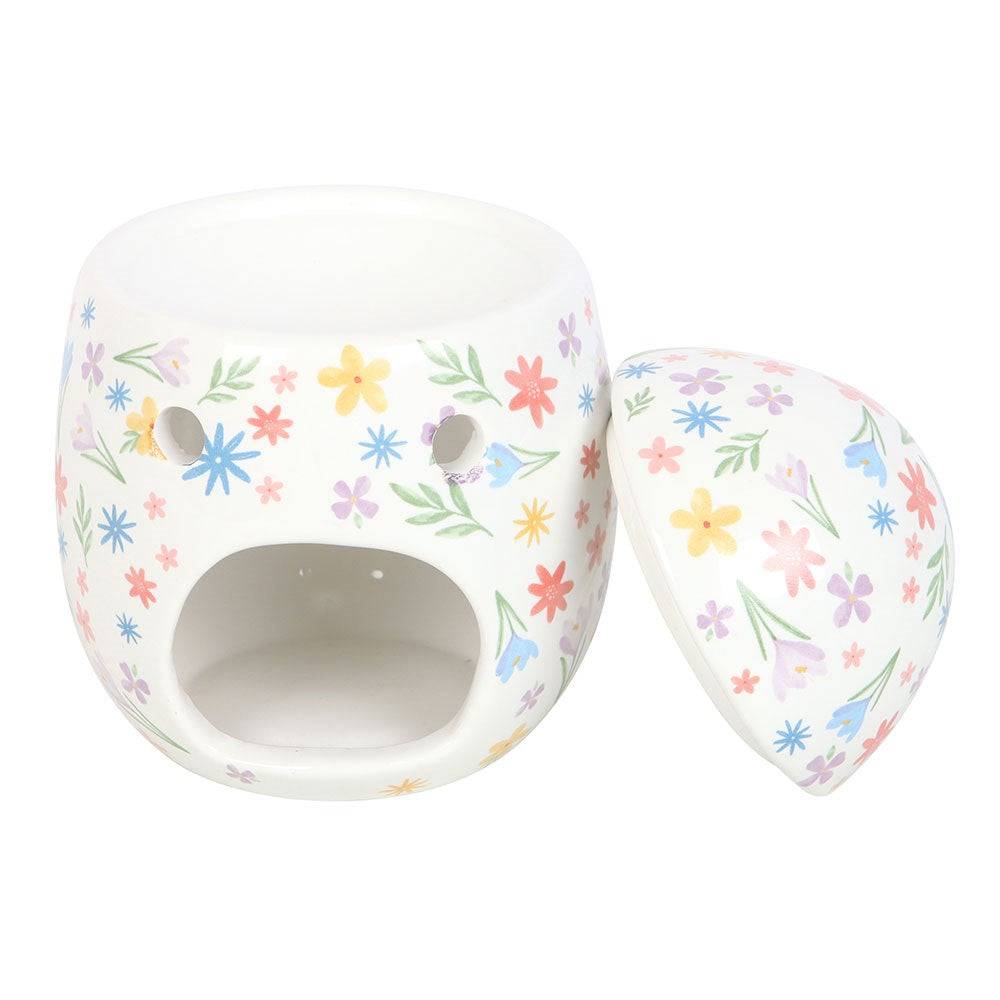Spring Floral Print Egg-Shaped Oil Burner and Wax Warmer by Jones Home & Gifts