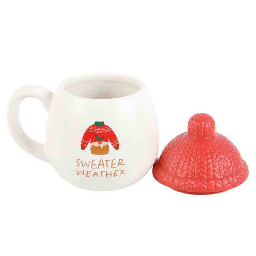 The Fashion Gift Shop: Feastive Mug with Cosy Hat, Sweater Weather Hot Cocoa Mugs by Jones Home & Gifts, Mugs and Cups