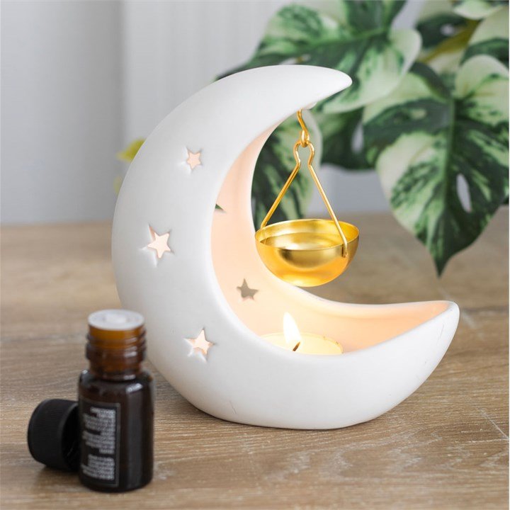 The Fashion Gift Shop: Black Crescent Moon Hanging Oil Burner for Home Decor by Spirit of equinox, Oil Burner & Wax Melters