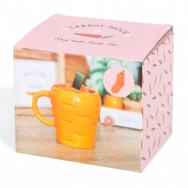 The Fashion Gift Shop: Carrot Shaped Mug and Socks Set by Jones Home & Gifts, Mugs & Novelty Gift Sets
