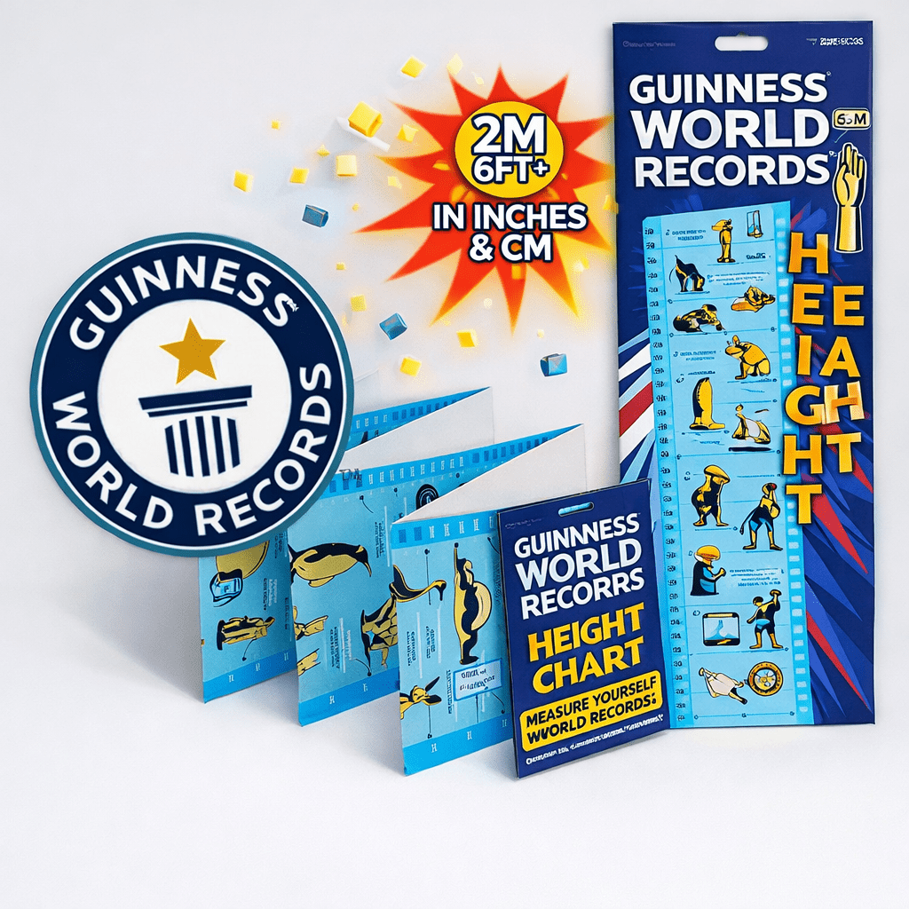 The Fashion Gift Shop: Guinness World Records Height Chart – Kids Wall Growth Chart Gift (2m / 6ft+) by The Fashion Gift Shop , Children’s Growth Charts