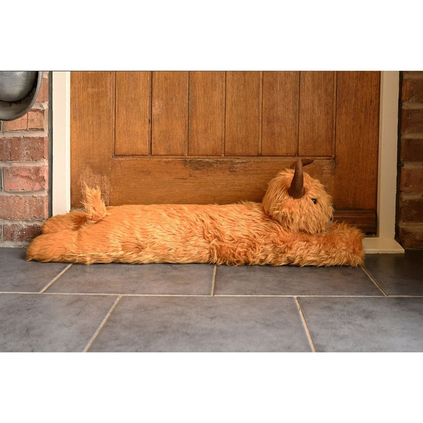 The Fashion Gift Shop: Highland Cow Cute Fluffy Draught Excluder for Animal Lovers by Country Living, Animal Ornament
