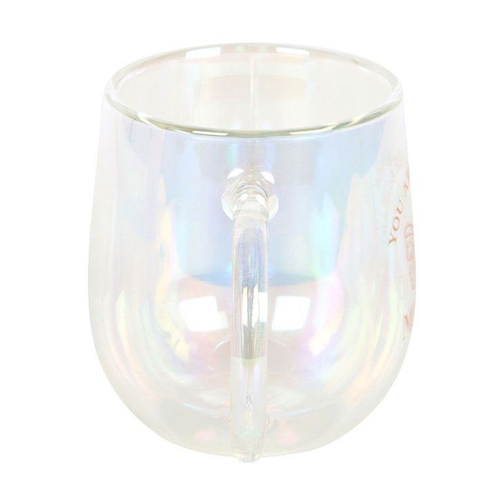 Iridescent Double-Walled Glass Round Mug, You Are Made Of Magic by The Fashion Gift Shop