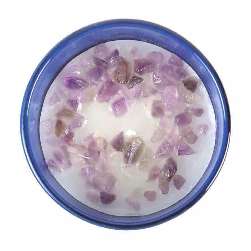 The Fashion Gift Shop: The Moon Amethyst Crystal Chip Violet - Scented Candle by Jones Home & Gifts, Candles