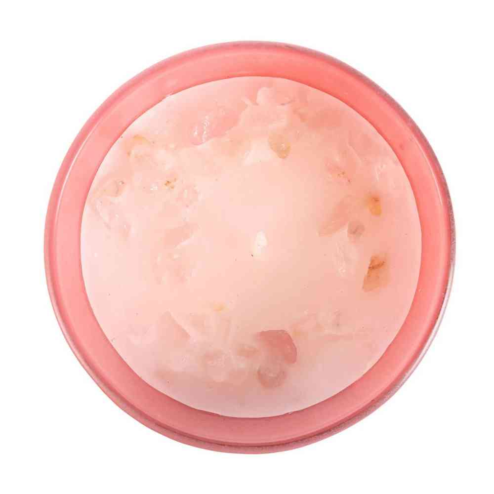The Sun Rose Quartz Crystal Chip Pink Grapefruit Candle by Jones Home & Gifts