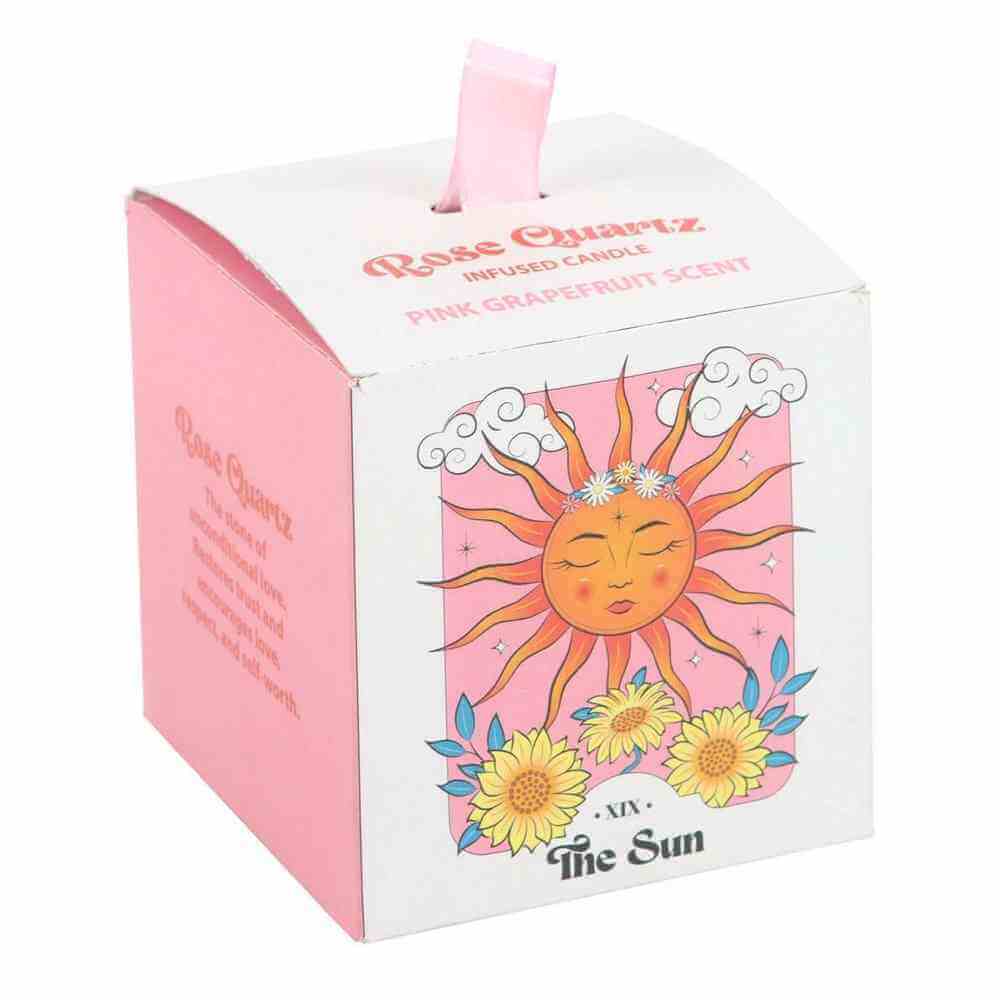 The Fashion Gift Shop: The Sun Rose Quartz Crystal Chip Pink Grapefruit Candle by Jones Home & Gifts, Candles