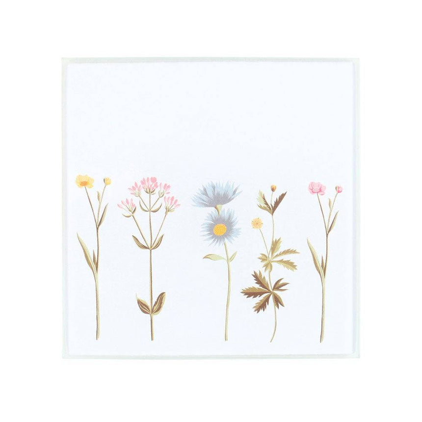 The Fashion Gift Shop: Wild Flower Floral Glass Coaster Set - Blooming Lovely Gifts by Jones Home & Gifts, Tea Coasters