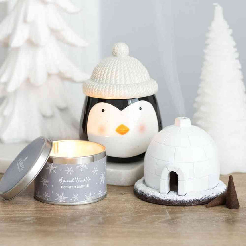 The Fashion Gift Shop: Winter Wonderland Igloo Winter - Themed decor Incense Cone Burner by Jones Home & Gifts, Incense Holders