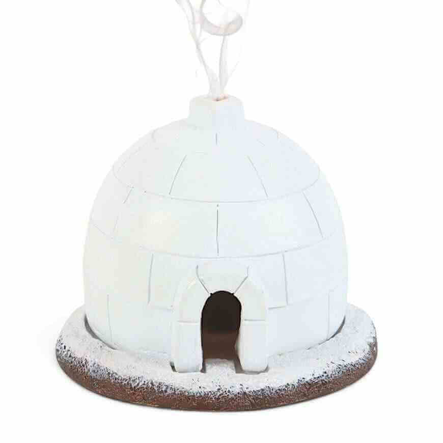 The Fashion Gift Shop: Winter Wonderland Igloo Winter - Themed decor Incense Cone Burner by Jones Home & Gifts, Incense Holders