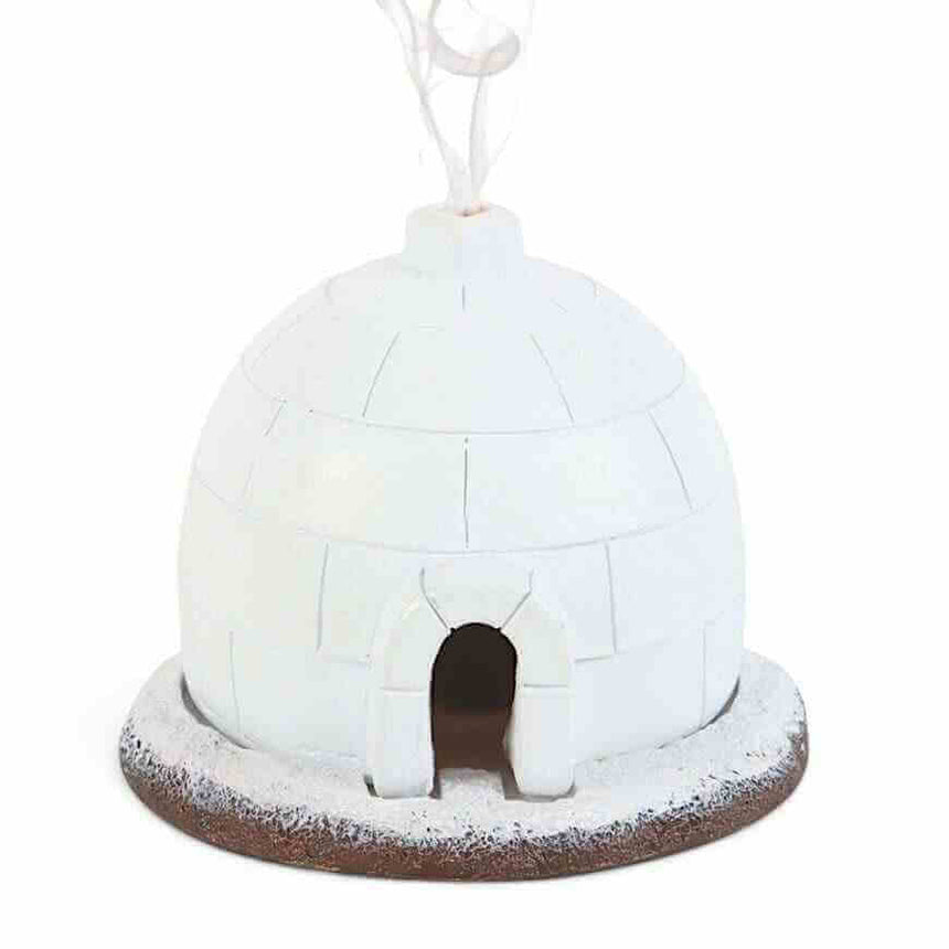 The Fashion Gift Shop: Winter Wonderland Igloo Winter - Themed decor Incense Cone Burner by Jones Home & Gifts, Incense Holders