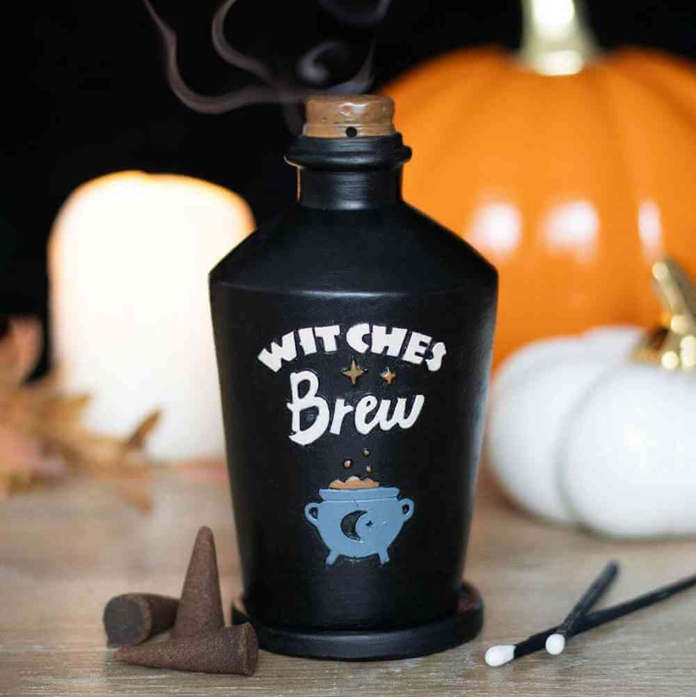 The Fashion Gift Shop: Witches Brew Potion Bottle Incense Cone Burner Decor by Spirit of equinox, Incense Burner