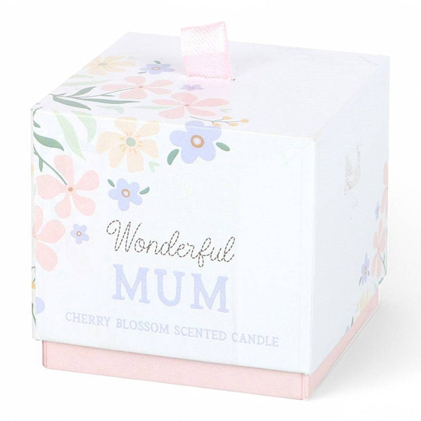 The Fashion Gift Shop: Wonderful Mum Cherry Blossom Pink Candle with Matching Box by Jones Home & Gifts, Candles