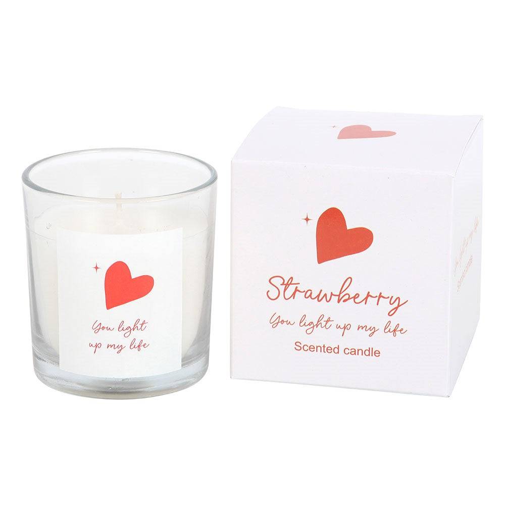 You Light Up My Life Strawberry Scented Candle For Valentines, Anniversary by Jones Home & Gifts