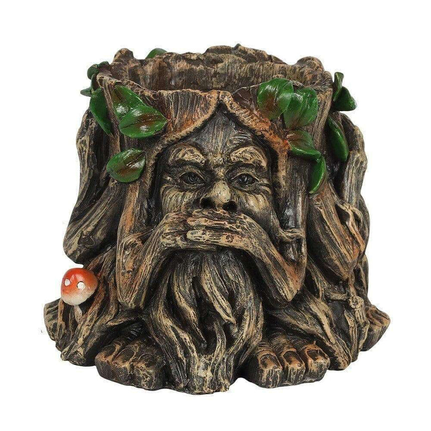 The Fashion Gift Shop: 14cm Green Man Plant Pot See Speak Hear No Evil Planter by Spirit of equinox, Pots and Planters
