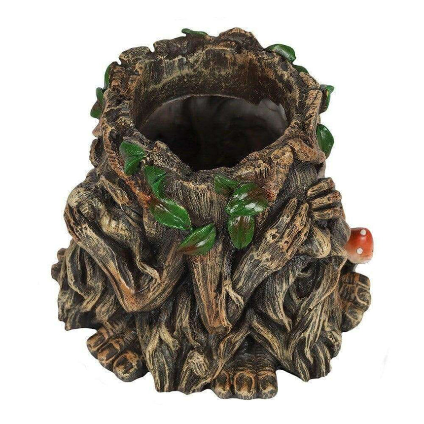 The Fashion Gift Shop: 14cm Green Man Plant Pot See Speak Hear No Evil Planter by Spirit of equinox, Pots and Planters