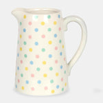 17cm Spotted Ceramic Flower Jug, Pastel Polka Dot Design - Flower Jugs by Jones Home & Gifts