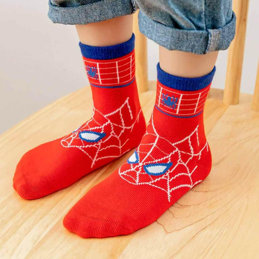 The Fashion Gift Shop: Spiderman Socks, 5 pairs, Spidey Children's Short Cotton Socks by Spiderman, Novelty Socks