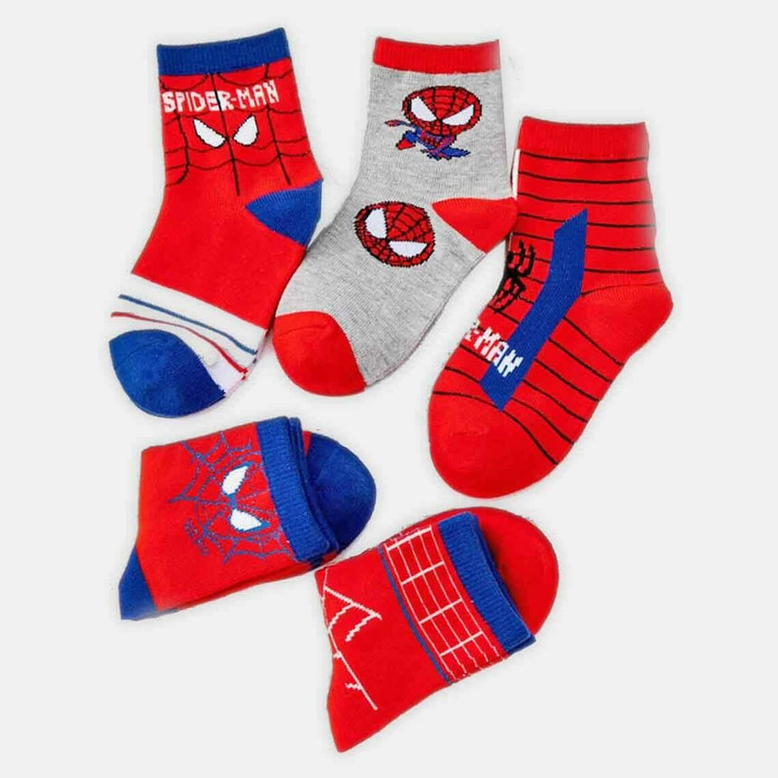 The Fashion Gift Shop: Spiderman Socks, 5 pairs, Spidey Children's Short Cotton Socks by Spiderman, Novelty Socks