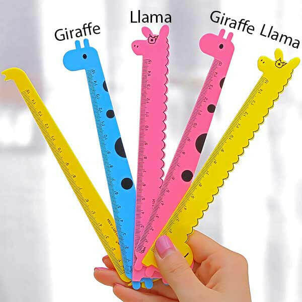 The Fashion Gift Shop: Animal Shaped Rulers, Llama, Giraffes Coloured Children Rulers by Fashion Accessories, Art and Craft