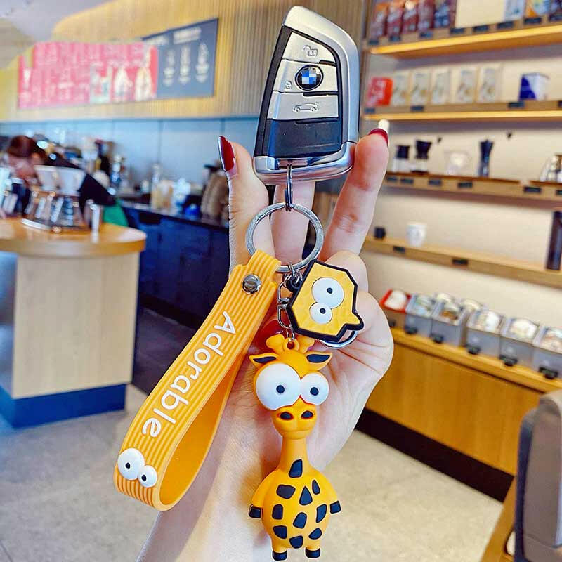 Giraffe - Zebra Handbag Charm Keyrings with Extra Charms by Fashion Accessories