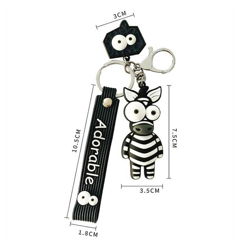 Giraffe - Zebra Handbag Charm Keyrings with Extra Charms by Fashion Accessories