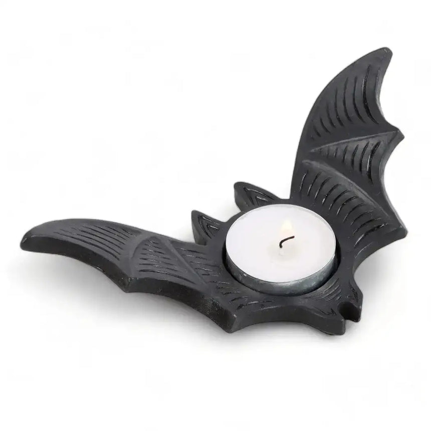 The Fashion Gift Shop: Bat Tealight Candle Holder for Eerie Home Decor by Spirit of equinox, Tea Light Holder