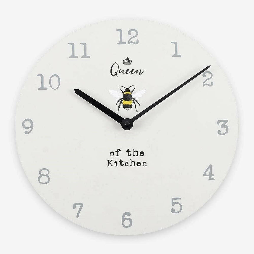 The Fashion Gift Shop: Bee Design Queen of the kitchen Wall Clock by Jones Home & Gifts, Wall Clocks