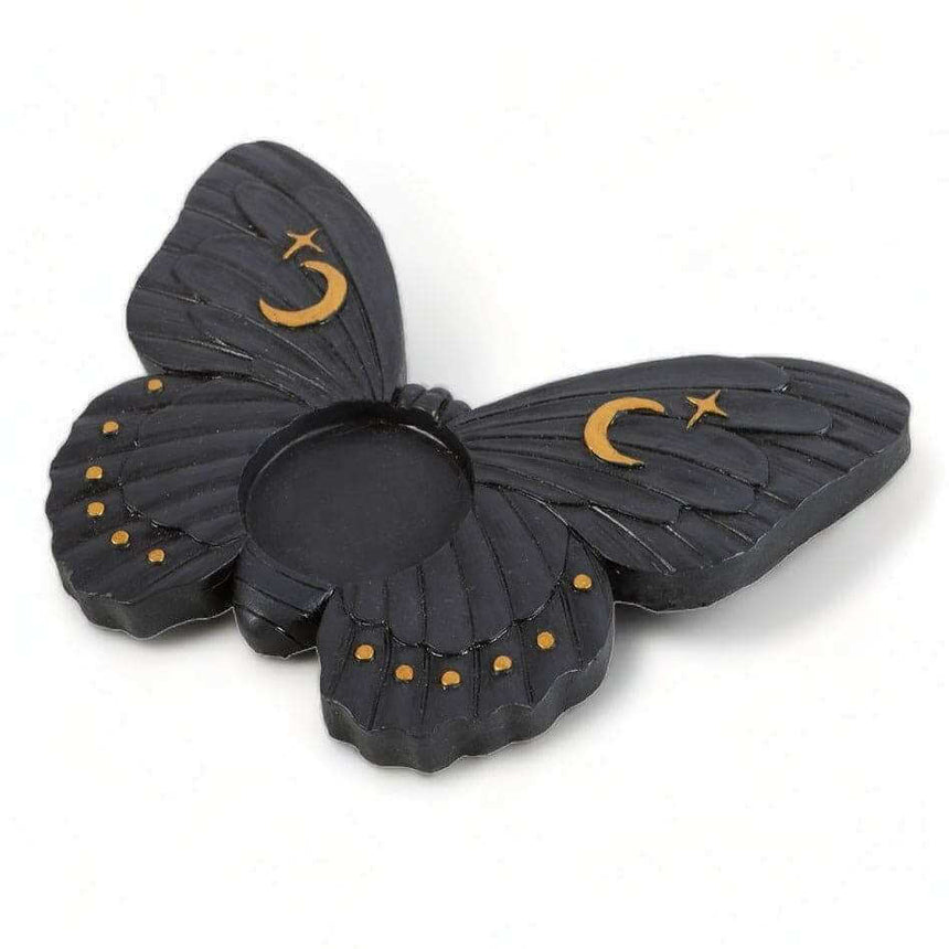 The Fashion Gift Shop: Black Moth Tealight Candle Holder for Enchanting Decor by Spirit of equinox, Tea Light Holder