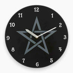 The Fashion Gift Shop: Black Pentagram Wall Clock Mystical Black Magic Gift by Jones Home & Gifts, Childs Wall Clocks