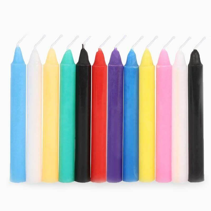 The Fashion Gift Shop: Box of 12 Mini Mixed Colours Spell Casting Candles Set by Spirit of equinox, Candles