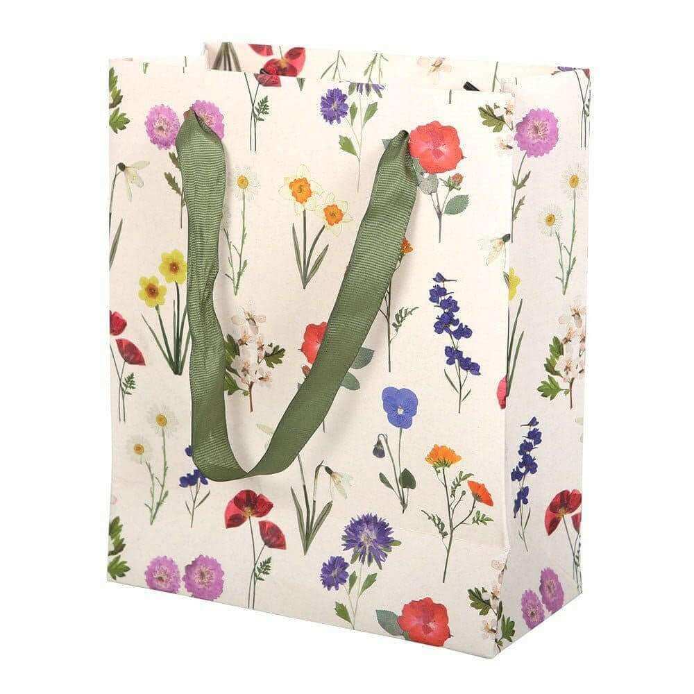British Wildflower Gift Bag 23cm Medium Size by Sil