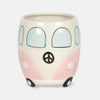 Campervan Novelty Mug in Dark Green and Pale Pink - Pale Pink