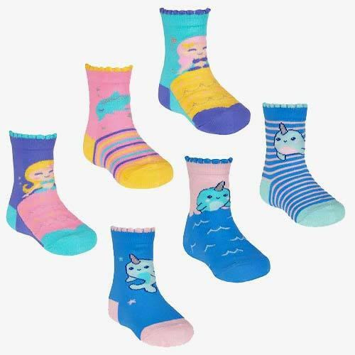 Baby Young Child's Mermaid & Narwhal Socks - Pack of 3 by Fashion Accessories