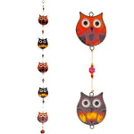 The Fashion Gift Shop: Colourful Set of 5 Hanging Owl Sun Catcher Ethically Sourced by Jones Home & Gifts, Suncatchers