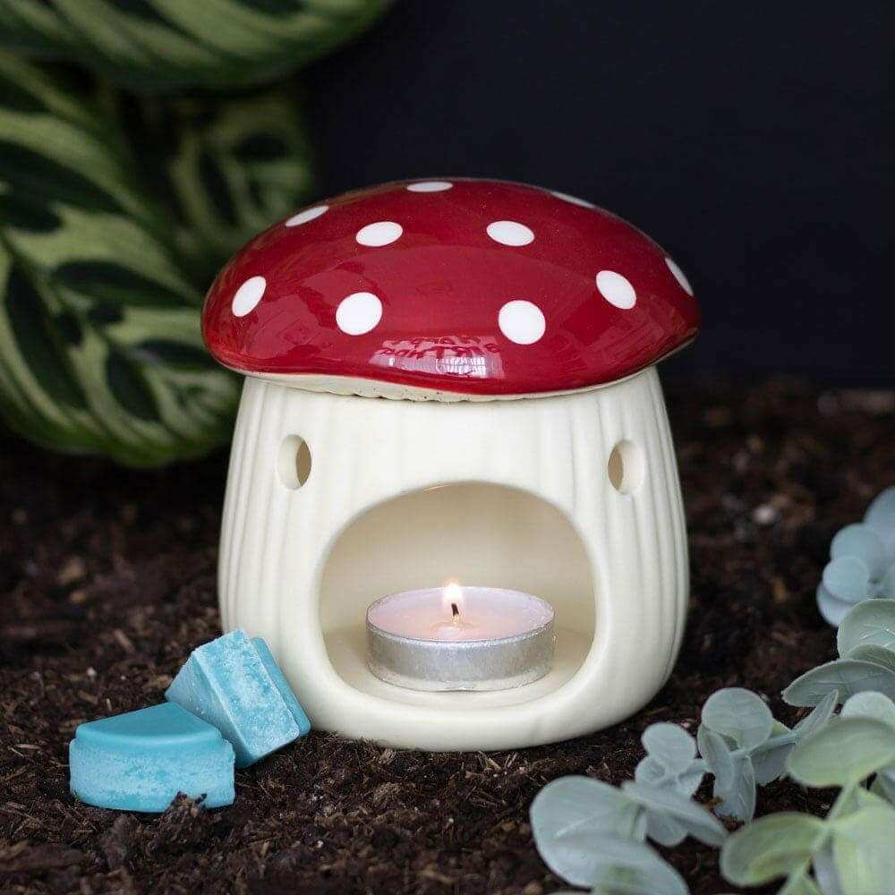 Dark Forest Mushroom Shaped Oil Burner and Wax Warmer Decor by Spirit of equinox