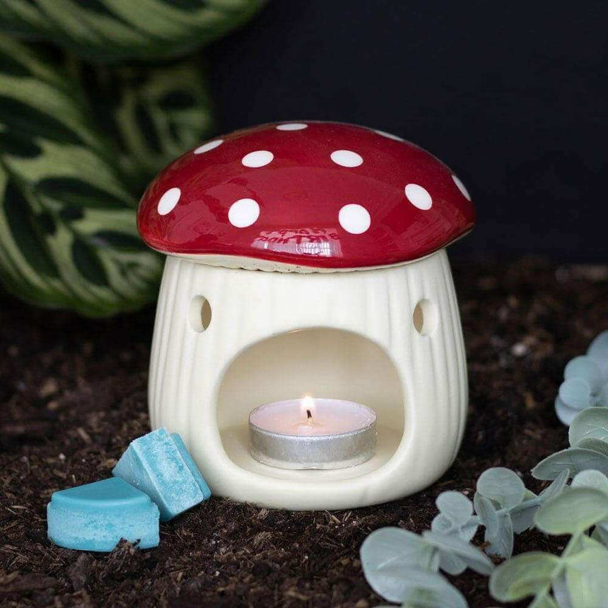 The Fashion Gift Shop: Dark Forest Mushroom Shaped Oil Burner and Wax Warmer Decor by Spirit of equinox, Oil Burner & Wax Melters