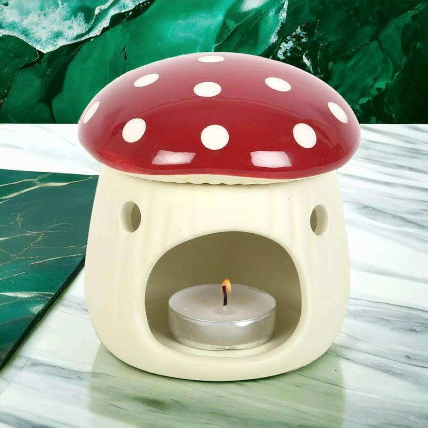 The Fashion Gift Shop: Dark Forest Mushroom Shaped Oil Burner and Wax Warmer Decor by Spirit of equinox, Oil Burner & Wax Melters