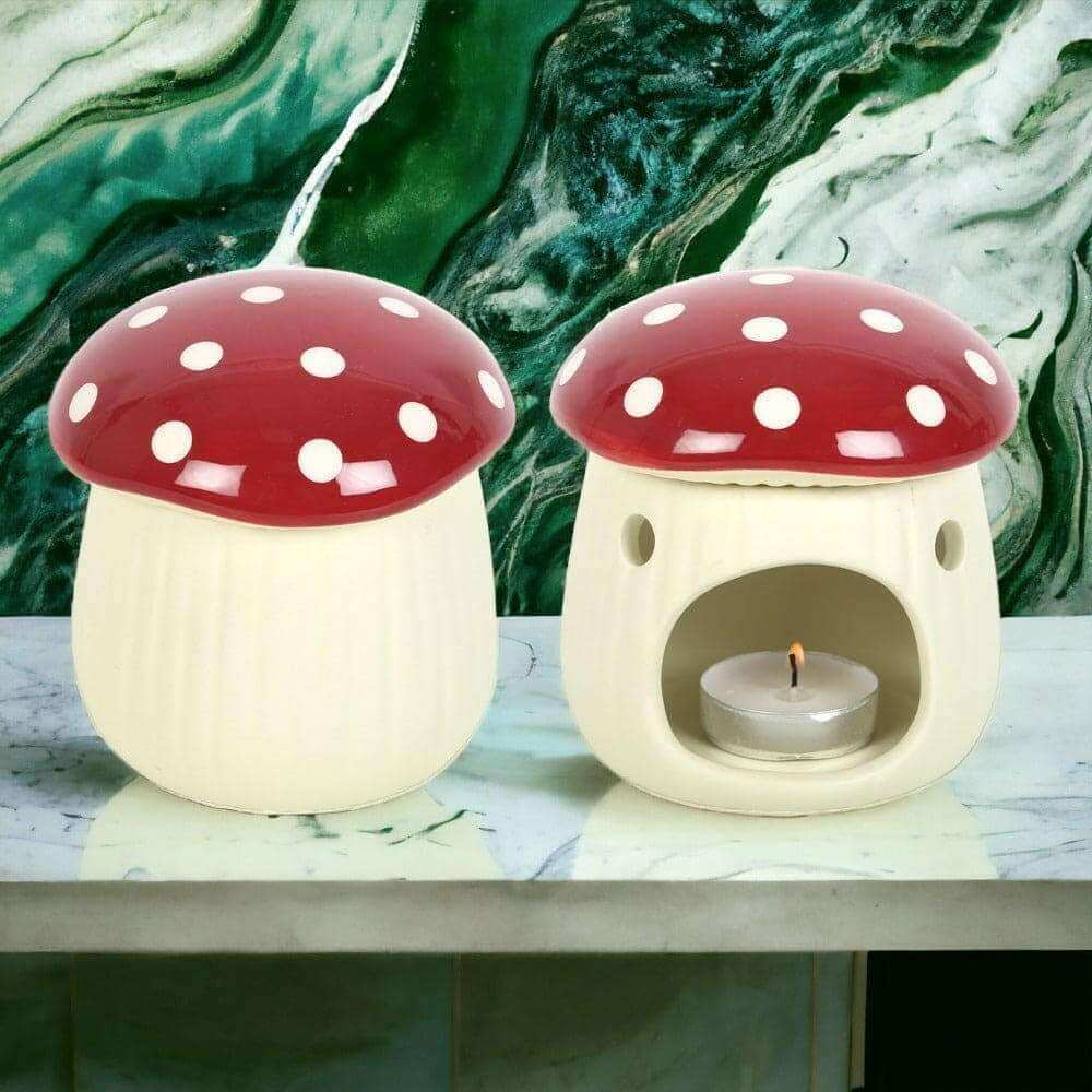 Dark Forest Mushroom Shaped Oil Burner and Wax Warmer Decor by Spirit of equinox