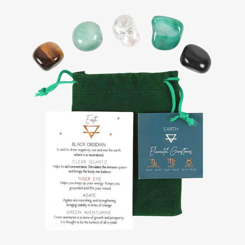 The Fashion Gift Shop: Earth Element Tumble Gemstone Set Black Obsidian Tiger Eye by Spirit of equinox, Tumble stones