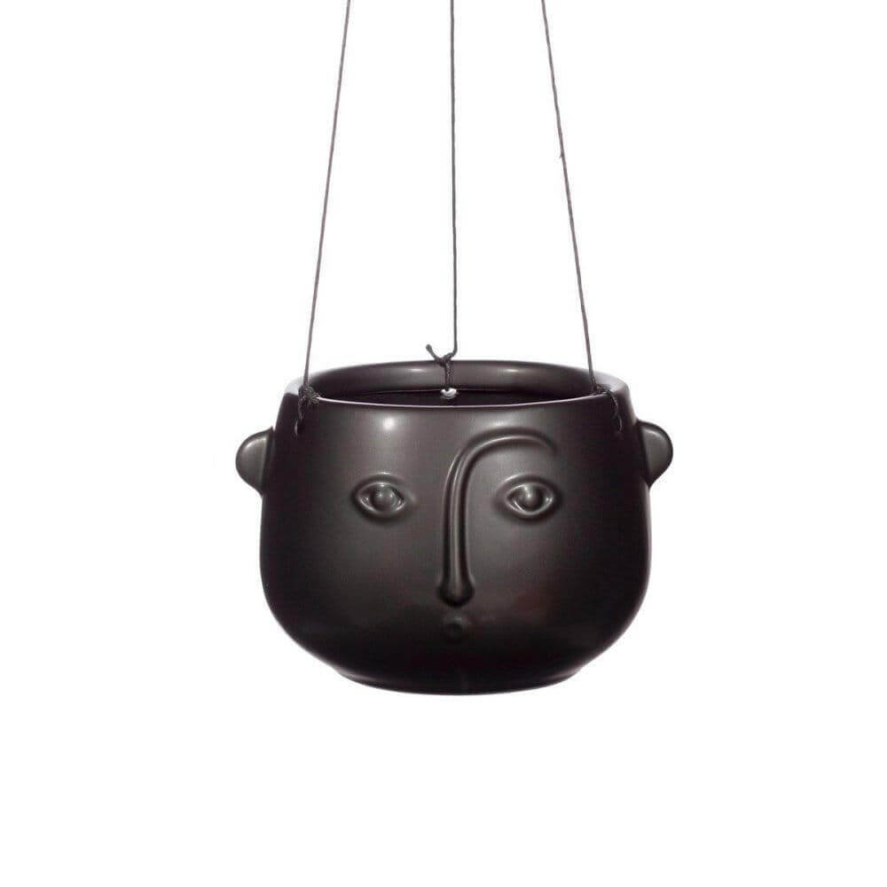 The Fashion Gift Shop: Face Hanging Planter Matte Pink and Matte Black by Sass and Belle, Pots and Planters