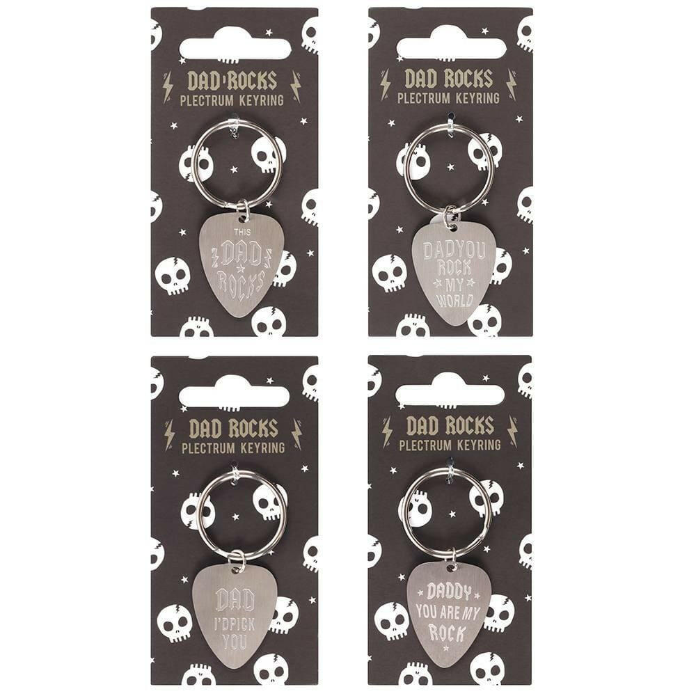 Fathers Day - Dad Rocks Keyring - Plectrum Shape - Daddy Day Gifts by Fashion Accessories